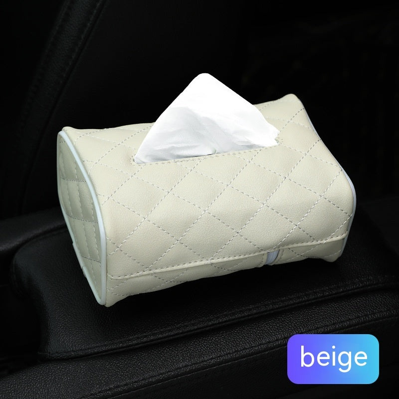 Premium Leather Car Hanging Tissue Holder