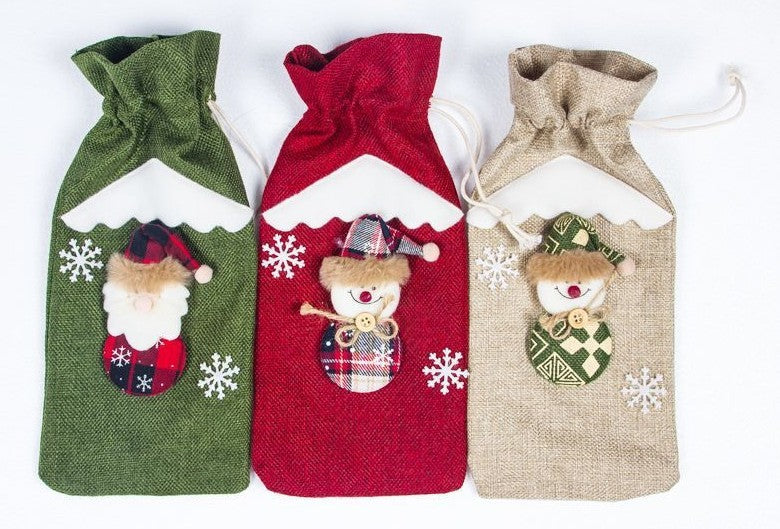 Knitted Christmas Wine Bottle Covers