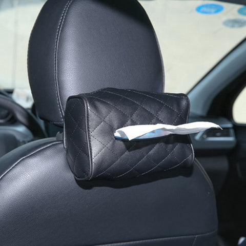 Premium Leather Car Hanging Tissue Holder